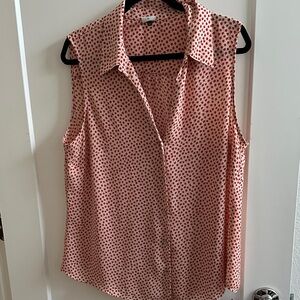 Sleeveless Button-Front Blouse floral